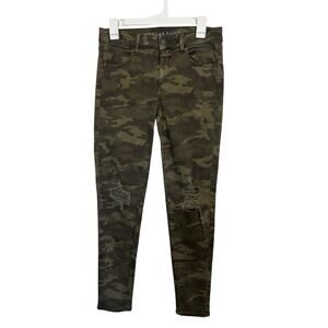 American Eagle Green Camo Jegging Women’s Size 8 Regular Super Stretch